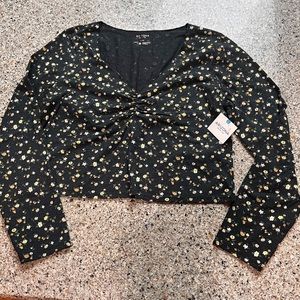 Arizona Jean Co v-neck long sleeve crop top women’s XXL